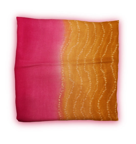 Mustard and Pink Bandhani Dupatta