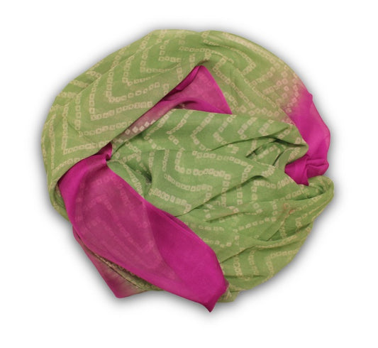Green and Pink Bandhej Dupatta